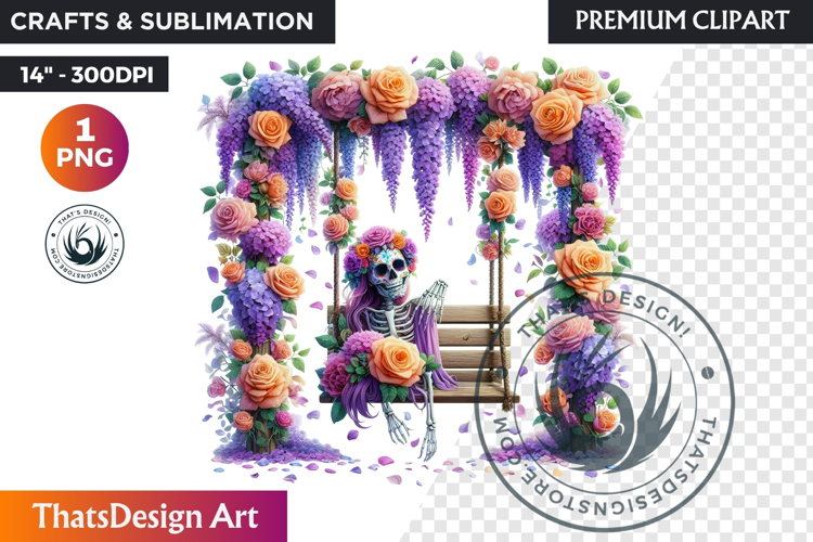 Pastel Floral Day of the Dead Clipart PNG,sugar skull design