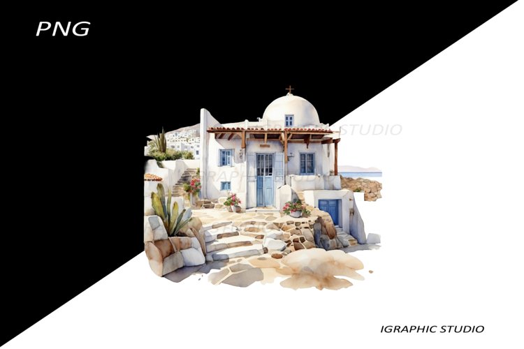 Greece summer clipart, Mediterranean Vacation Clipart