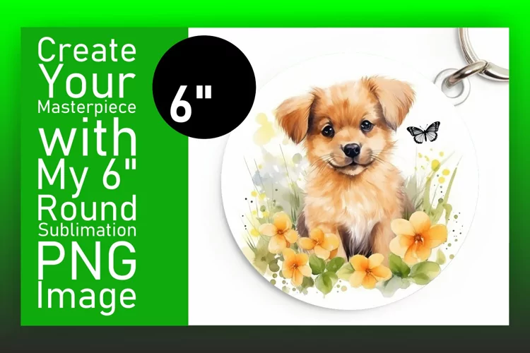 Adorable Watercolor Dog Round Ornament