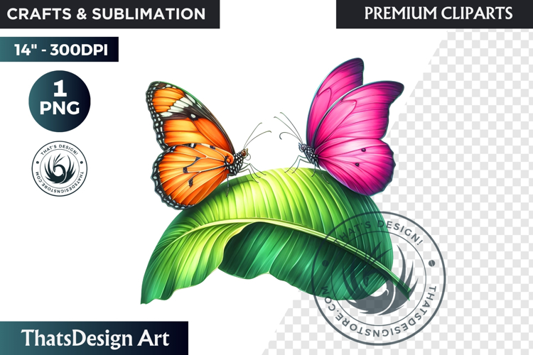 Tropical Butterfly & Flower Clipart: Vibrant floral PNG