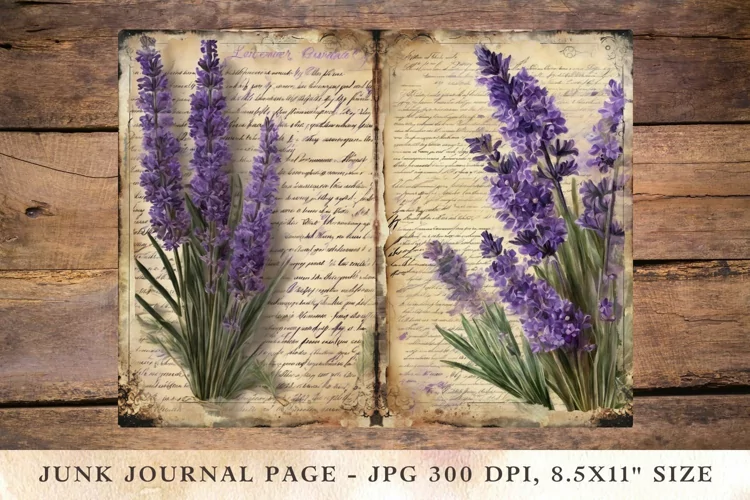 Printable Junk Journal Pages Lavender 6