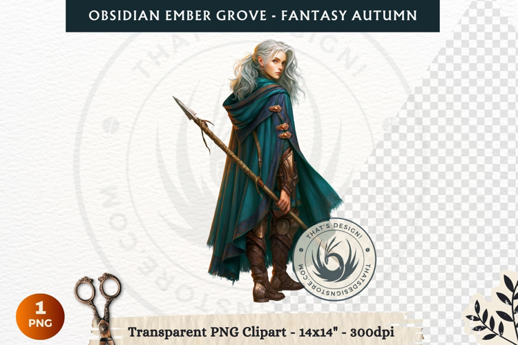 Dark Autumn Fantasy Clipart PNG for RPG Obsidian Ember Grove
