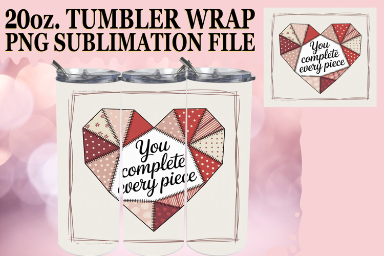 Cheerful escapes 20oz tumbler wrap, Heart Quote