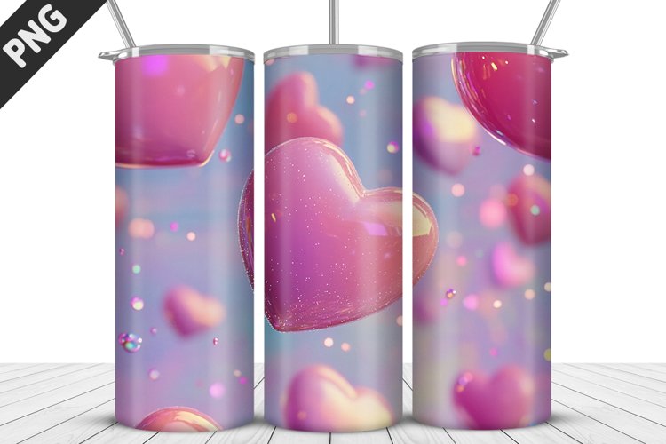 Lovely Hearts Tumbler Design | Valentines Day Tumbler Wrap