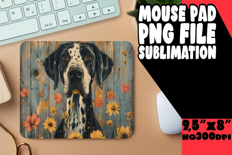 Rustic Pup Pattern Mouse Mat