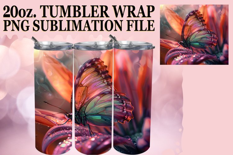 Sparkly Butterfly Tumbler Wrap Pattern 20oz