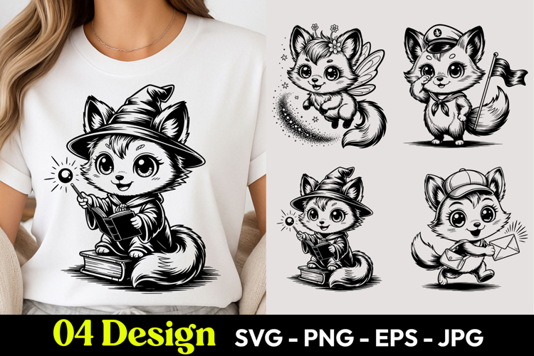 Winter Fox Cartoon SVG PNG