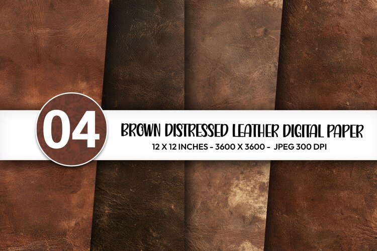Brown Distressed Leather Digital Paper example image 1