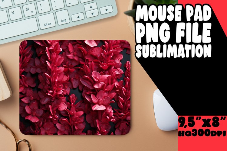 Work in Style: 3D Floral Mouse Pads example image 1