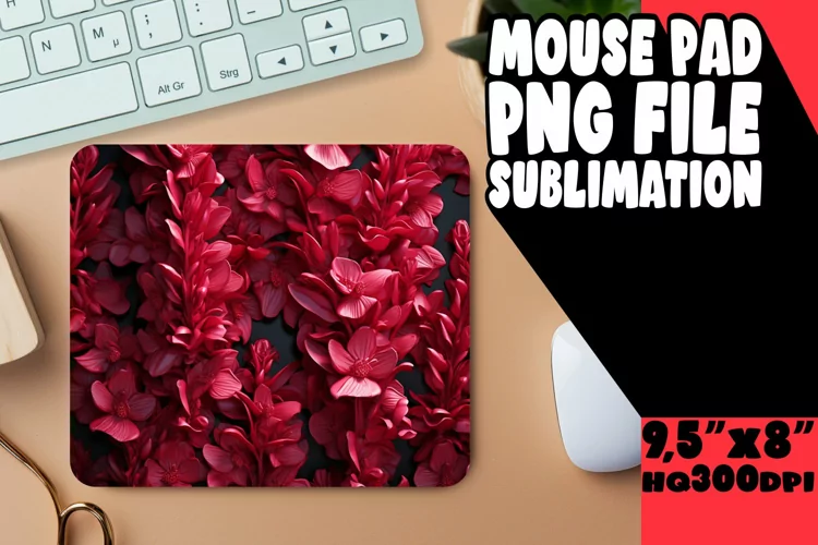 Work in Style: 3D Floral Mouse Pads
