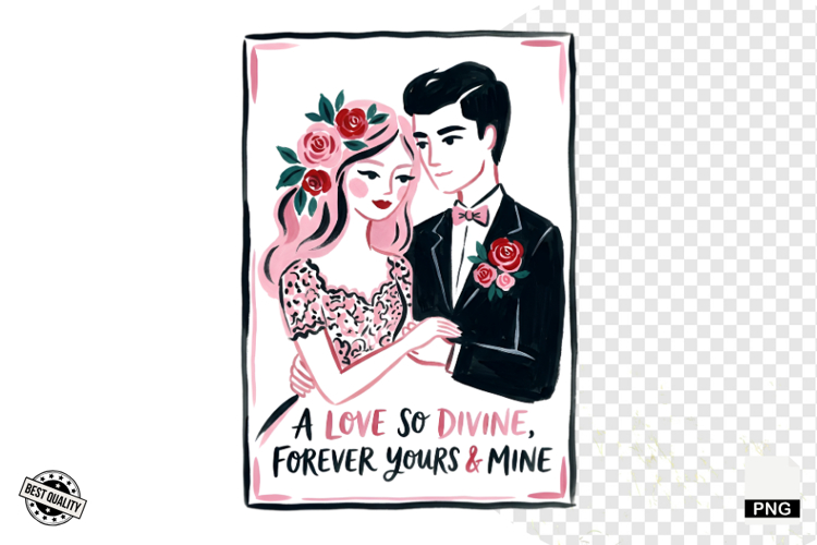 Summer Wedding Love Clipart example image 1