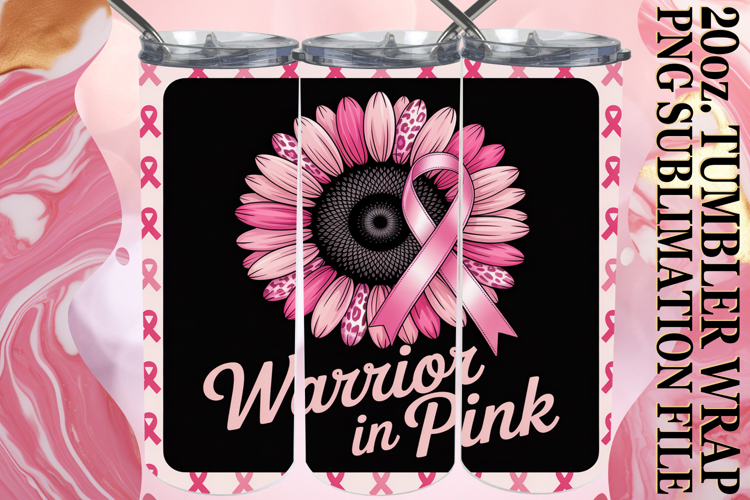 Vibrant spirit 20oz tumbler wrap, Breast Cancer
