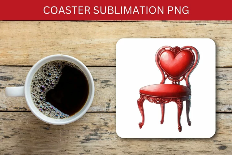 valentine square coaster - love chair