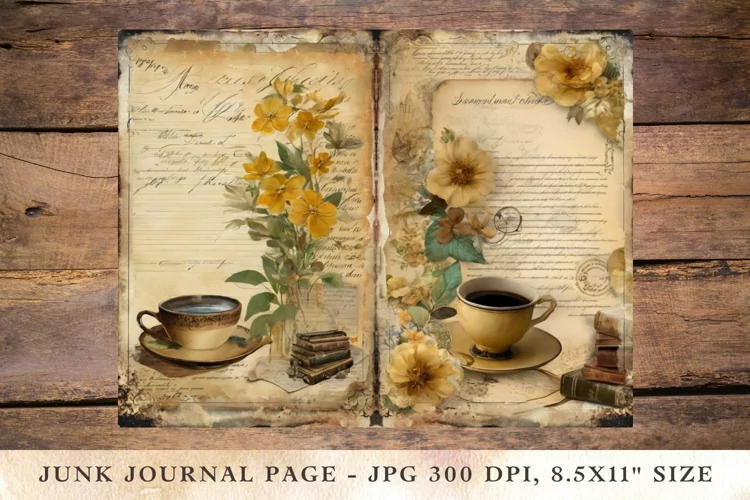 Printable Junk Journal Pages coffee 6