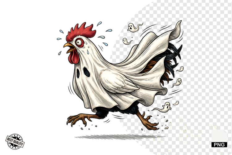 Halloween Ghost Chicken PNG