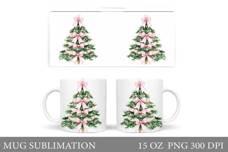 Christmas Tree Mug Sublimation. Christmas Tree Mug Design example image 1