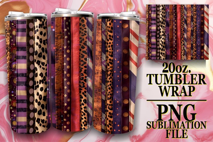 3D Leopard Flower Tumbler Wrap Art for 20oz Tumblers