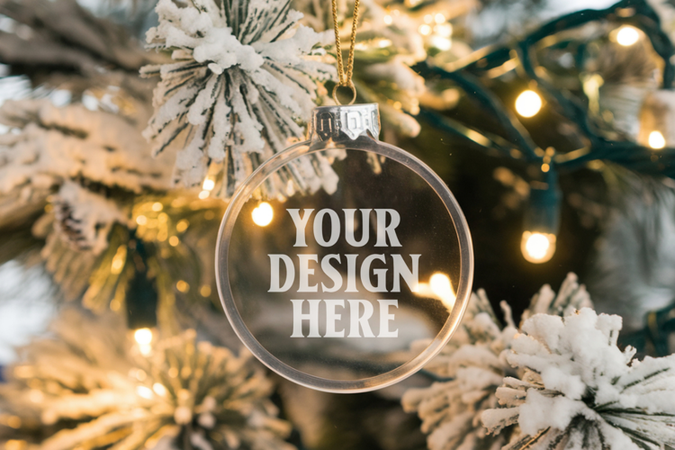 Acrylic Christmas Ornament Mockup , christmas ornament mocku
