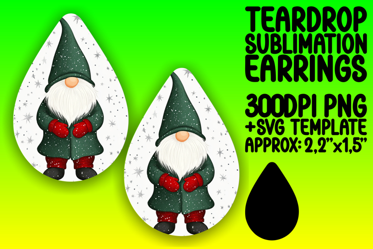 Unique Teardrop Design for Earrings , Gnome