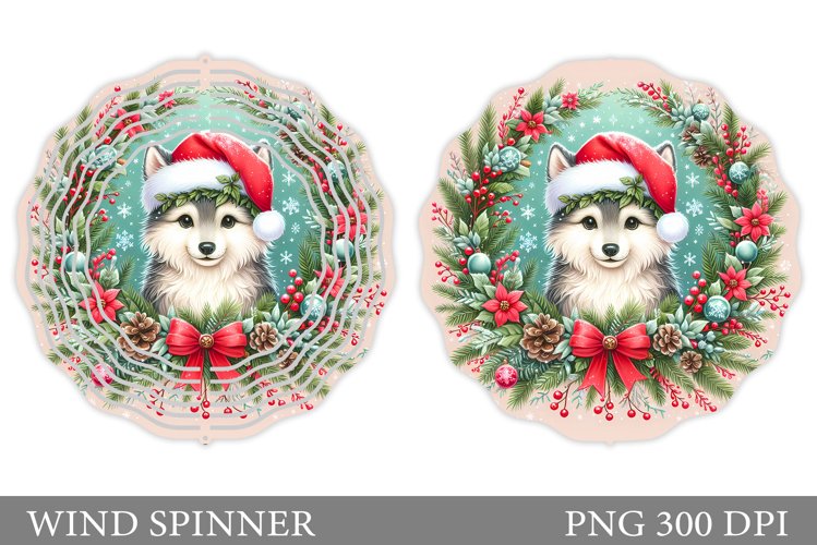 Christmas Wolf Wind Spinner. Christmas Wind Spinner Design example image 1