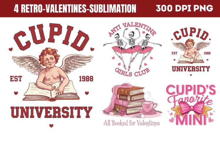 Retro Valentines Sublimation PNG