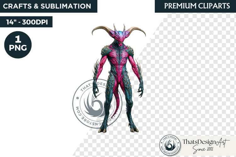 Halloween Acid Monster Clipart PNG Neon Fantasy Character