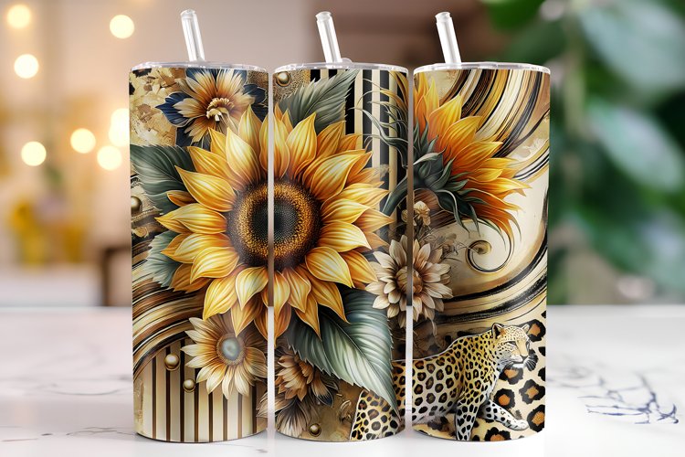 Leopard & Flower Tumbler Wrap | Sublimation | Tumblers