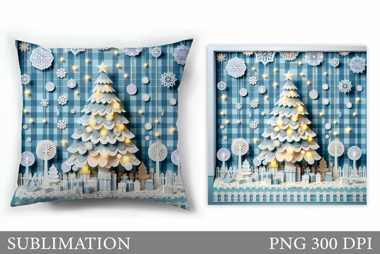 Christmas Tree Pillow Design. Christmas Tree Sublimation