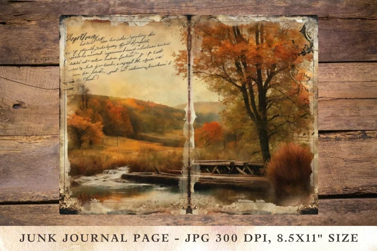 Printable Junk Journal Pages fall autumn 19