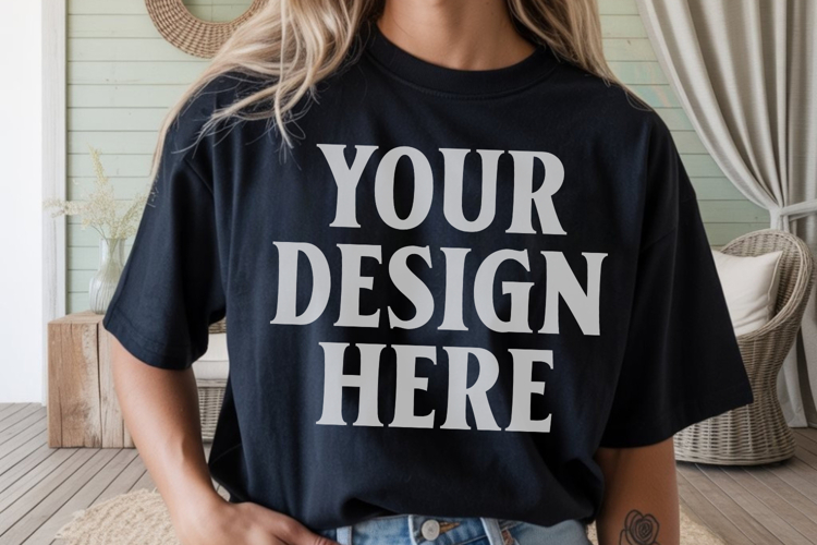 Black Tshirt Mockup Image 18