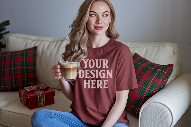 Brick Christmas Comfort Colors 1717 T-shirt Mockup