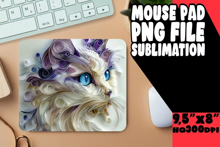 Kitty Couture Sublimation Mouse Pad - 3D Cat