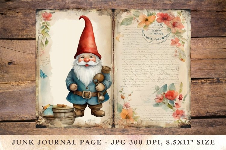 Printable Junk Journal Pages gnome 2 example image 1