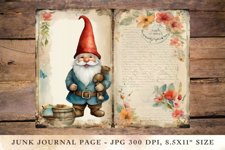 Printable Junk Journal Pages gnome 2