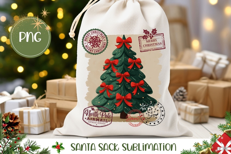 Cartoon Christmas Santa Sack, Merry Christmas Gift Bag
