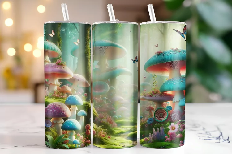 Mushrooms Tumbler Wrap | Sublimation | Tumblers