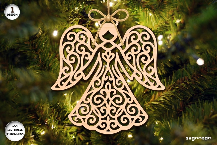 Christmas Angel Ornament Laser Cut | Glowforge | SVG