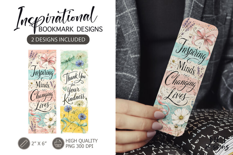 Inspiring Teacher Floral Bookmarks Teacher appreciation example image 1