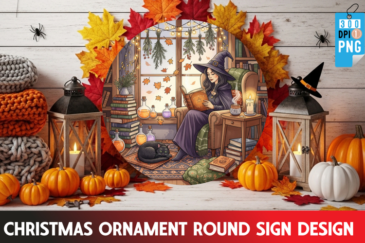 Halloween Ornaments Round Sign PNG, Halloween Round Sign PNG