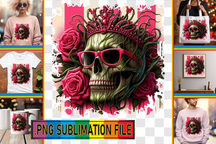 Unique TOTE BAG Magic PNG, Skull