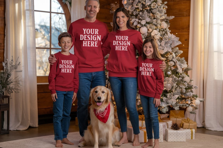 Christmas Family Group Tshirt Mockups