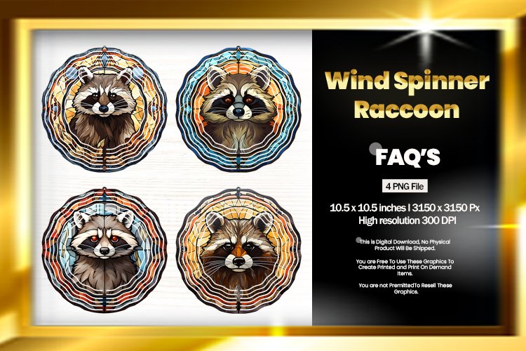 Raccoon Wind Spinner Sublimation - 04 Variation