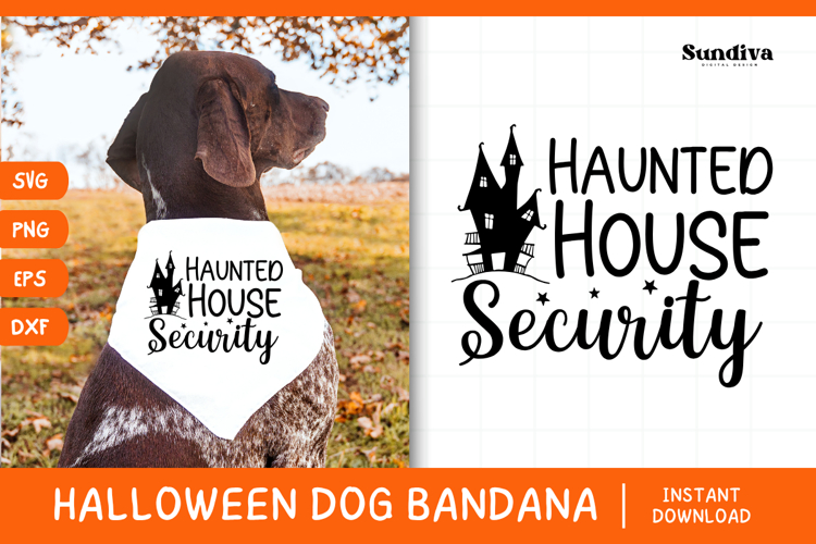 Funny Halloween Dog Bandana Quote SVG | Security