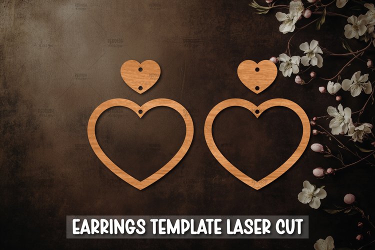 Heart Earrings Svg Image 5