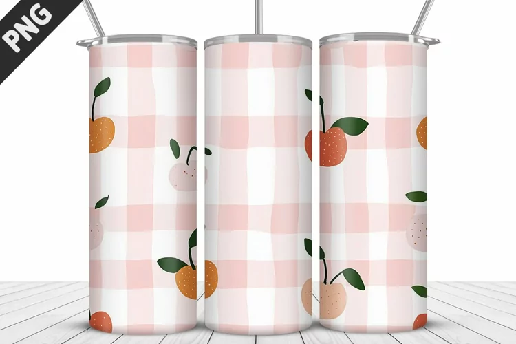 Plaid Tartan Valentine's Day Tumbler Design | Valentin