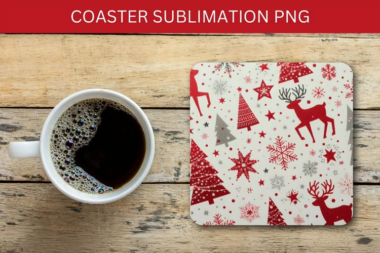 square coaster - christmas pattern