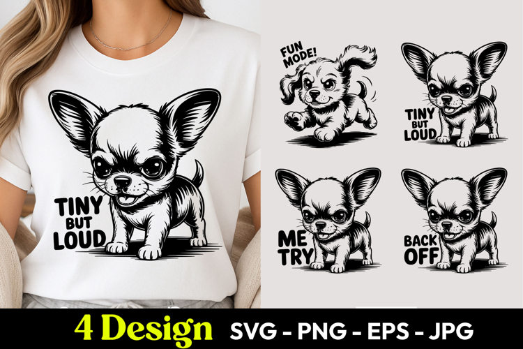 Tiny Loud Chihuahua SVG PNG