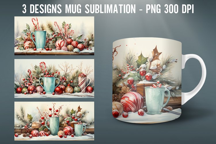 Coffee Christmas Mug Wrap Sublimation Designs|Mug Wrap