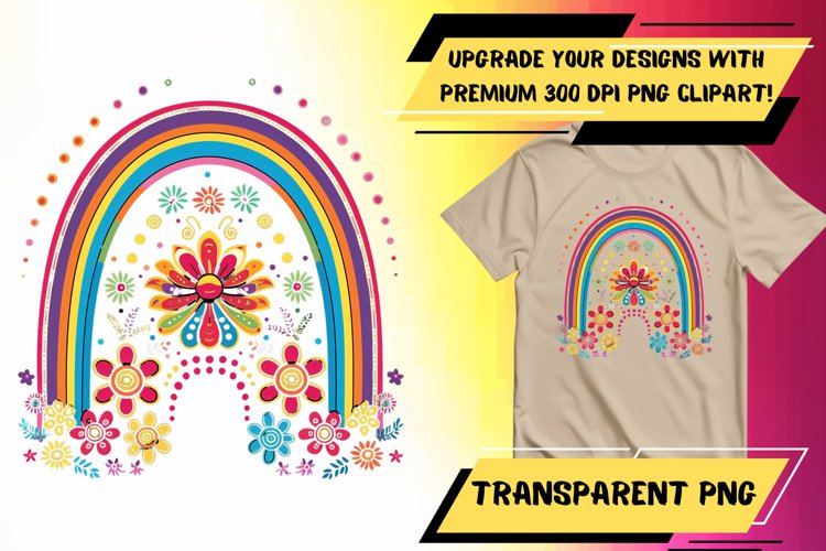 Cosmic Canvas: Printable Rainbow Sublimation Art example image 1