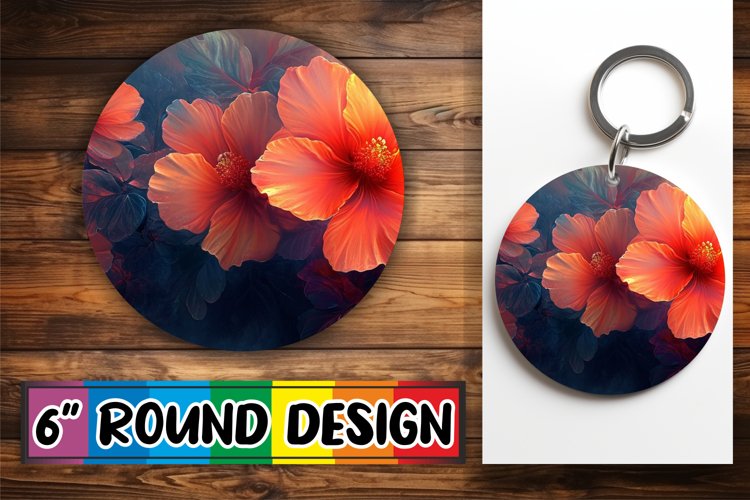 Radiant Petal Circle Wrap: Spring Sublimation Keychain example image 1